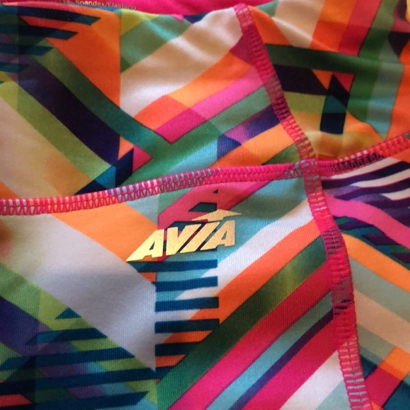 10/$35🏷️♥️Avia workout cropped leggings mesh pink colorful pattern fitness gym - Picture 3 of 7